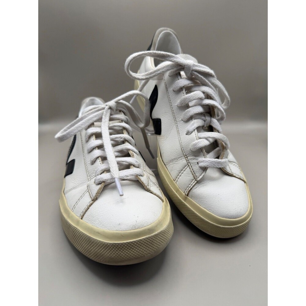 VEJA Campo Womens Leather White Black W Lace Up Low Top Casual Sneakers Size 9
